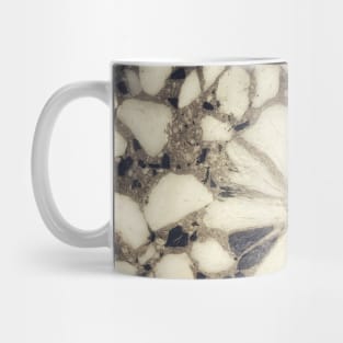 Black and white matte marble stone flower Mug